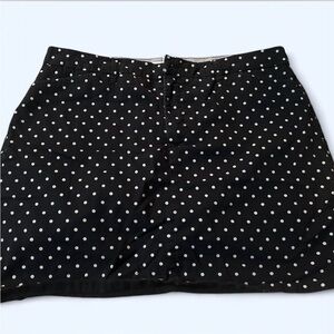 Croft & Barrow Black and White Polka Dot Mini Skirt
